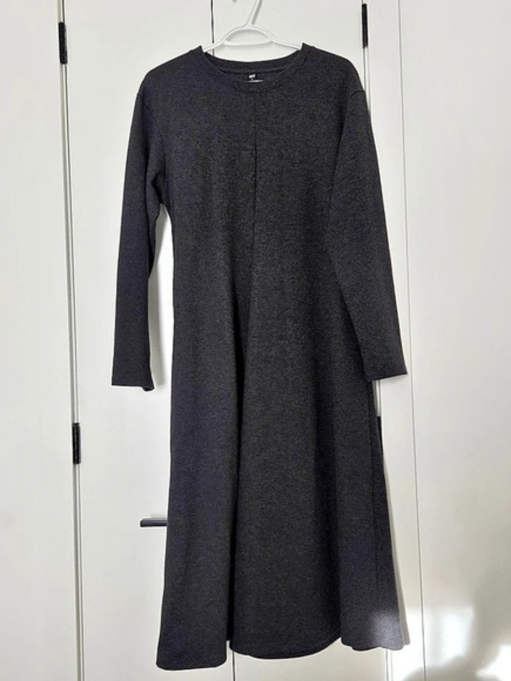 Uniqlo Brushed Jersey Dress Dark Gray Medium